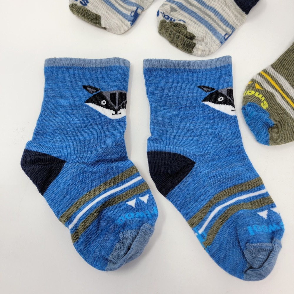 Smartwool Toddler Trio Zero Cushion Merino Wool Bootie Socks Winter Moss 2T-3T - Picture 4 of 14